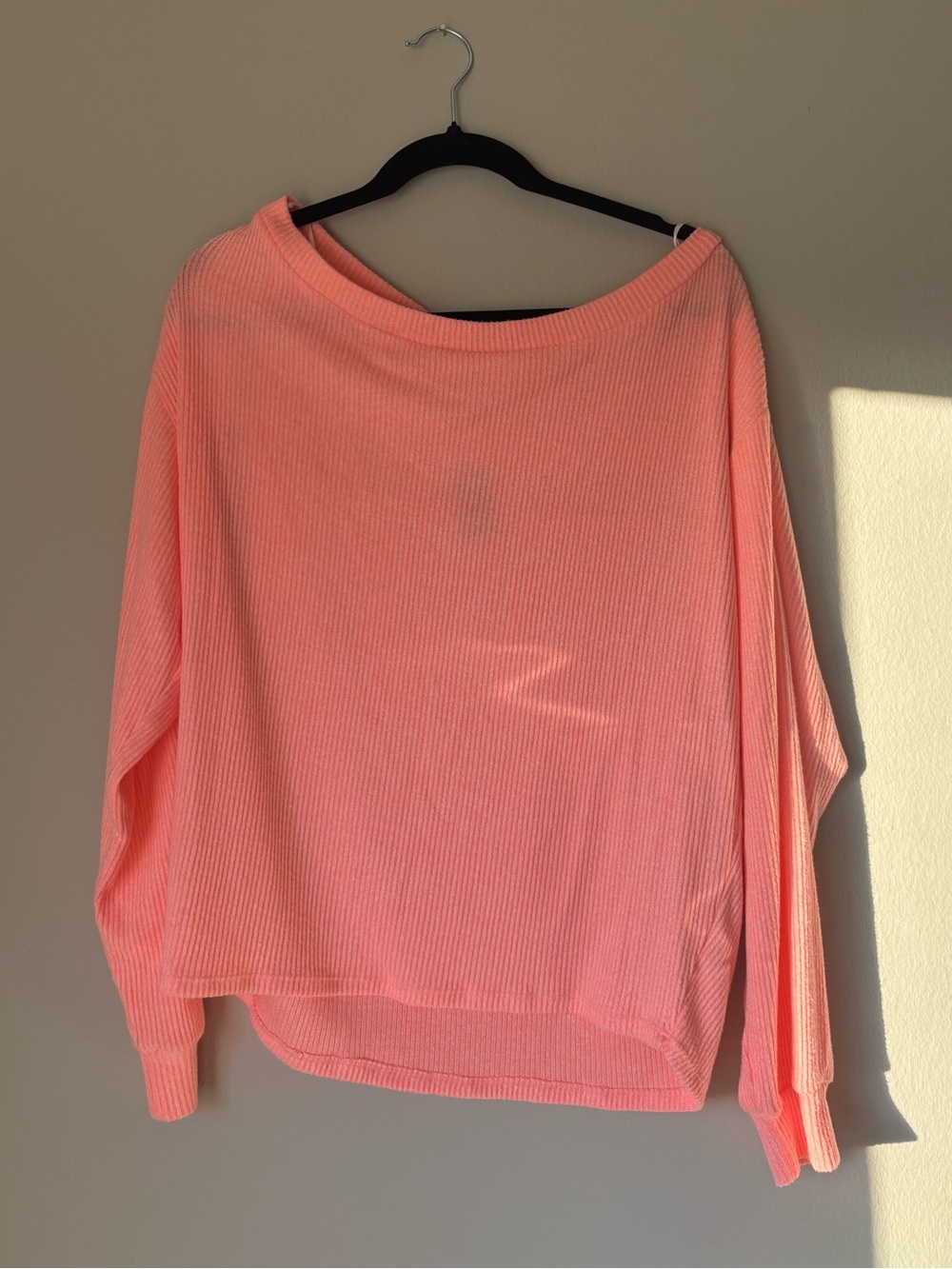 BKE Coral Pink Lightweight Ribbed Women’s Sweater